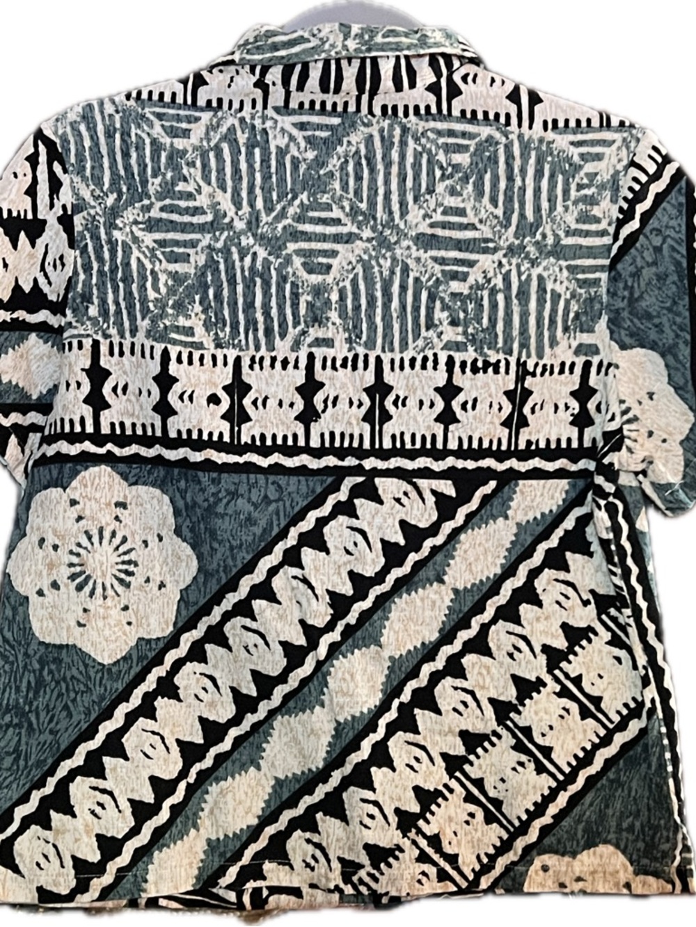 Fijian Tapa Barkcloth Blouse Vintage